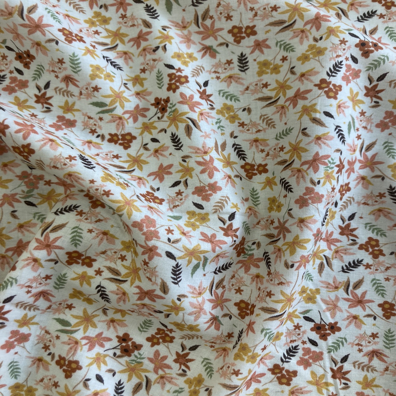 Voile De Coton Digital Flowers Orange