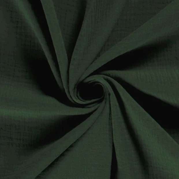 Photographie d'un tissu Double Gaze Unie Vert Sapin Fonce