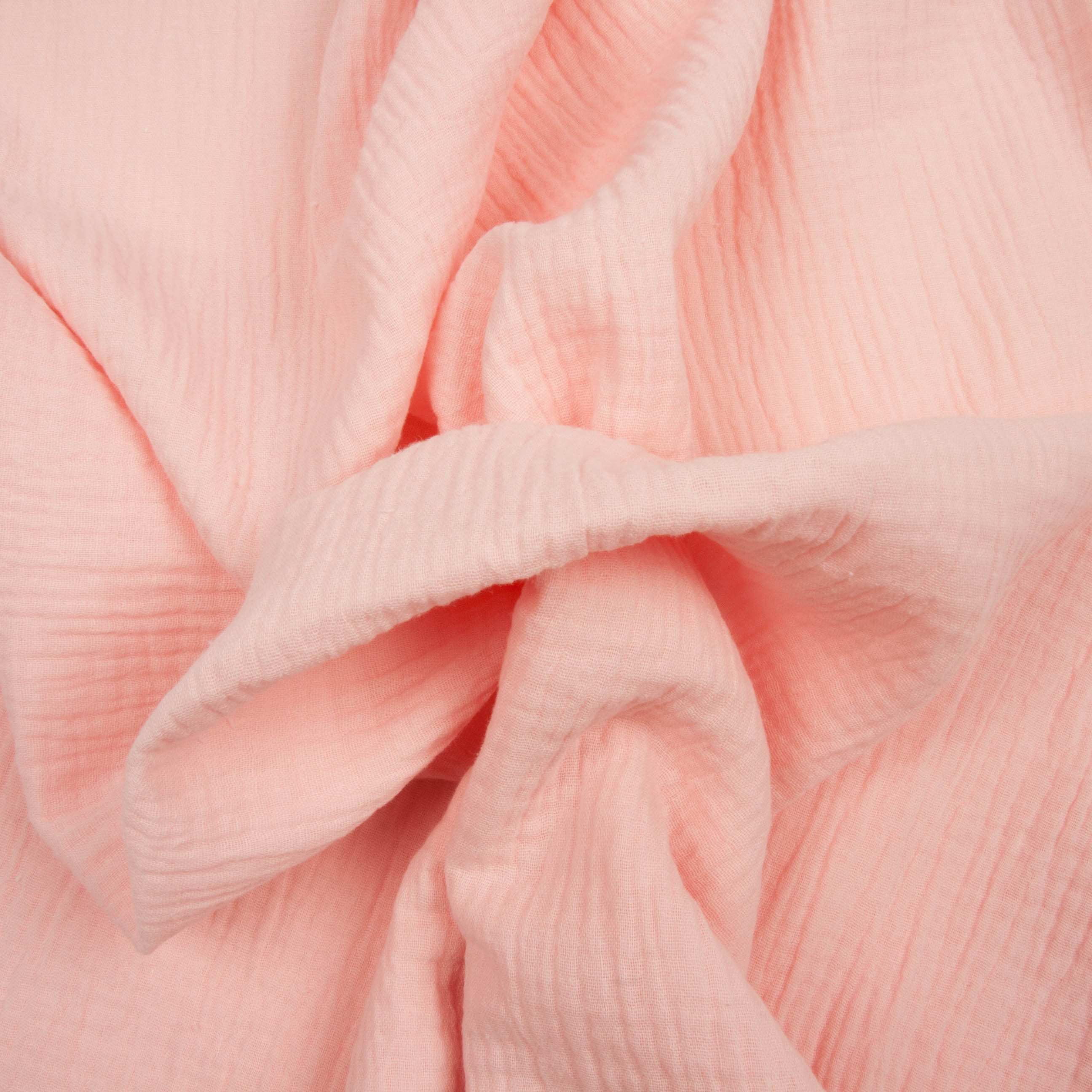 Photographie d'un tissu Double Gaze Unie Blush